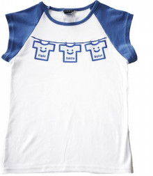 Tシャツ屋ShopMajopの雑記帖-白×ブルーのキャップスリーブTシャツT